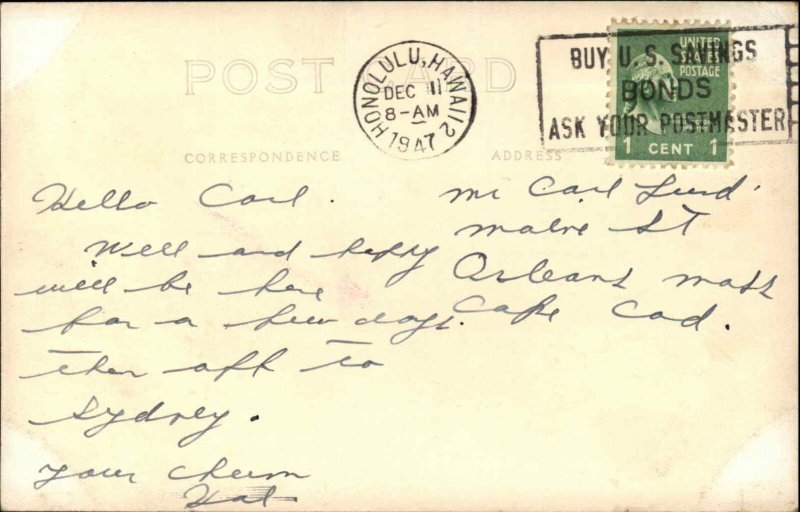 Honolulu Hawaii HI Hula Girls Dancing c1940s Postcard