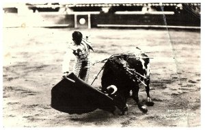 RPPC Postcard - posted 1947 Bull Fighting in Mexico