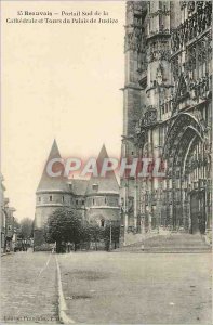 Old Postcard Beauvais Portal South of Tours Cathedral and the Palace of Justice