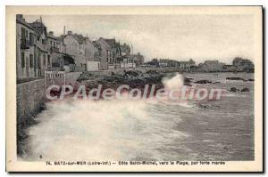 Postcard Old Batz sur Mer Loire Inf Cote Saint Michel to the beach by high tide