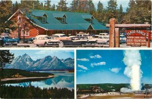 Postcard 1963 P.O. Moran Wyoming Flagg Ranch multi View Roberts 24-6952