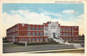 D40/ Marshall Texas Tx Postcard 1938 New High School Building