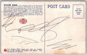 Dover Ohio 1950s Sohio Let's Explore Ohio Postcard Dover Dam
