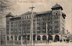 Postcard Waldo Hotel in Clarksburg, West Virginia