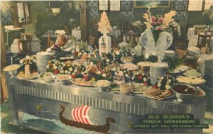 Opa Locka Florida Old Scandia's Smorgasbord Interior Postcard Thomas 21-7699