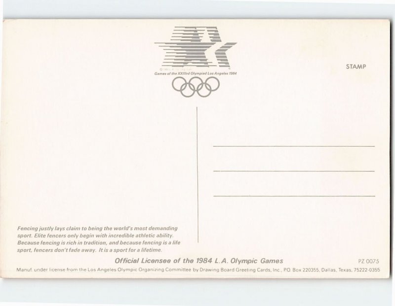 Postcard Fencing at 1984 Los Angeles Olympic Games California USA