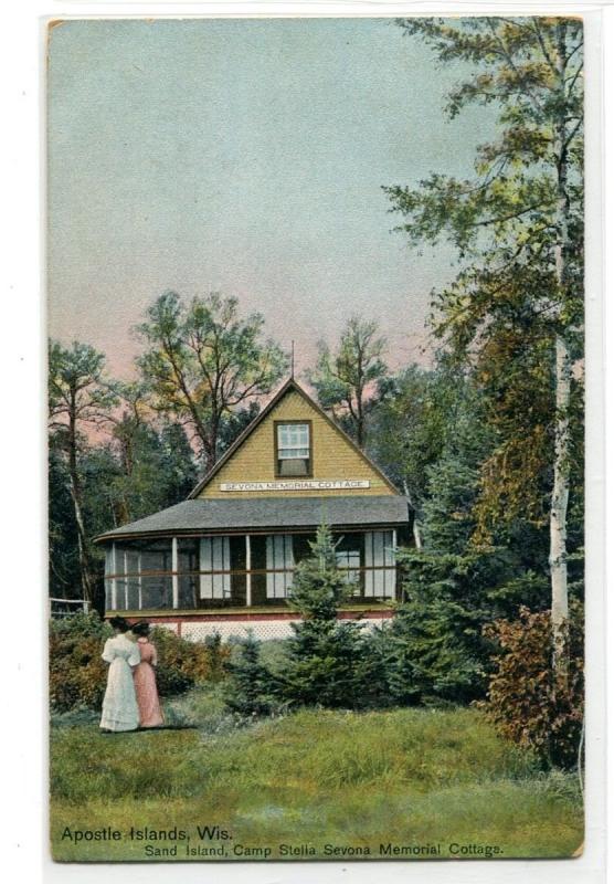 Sevona Cottage Camp Stella Sand Island Apostle Islands Wisconsin 1912 postcard