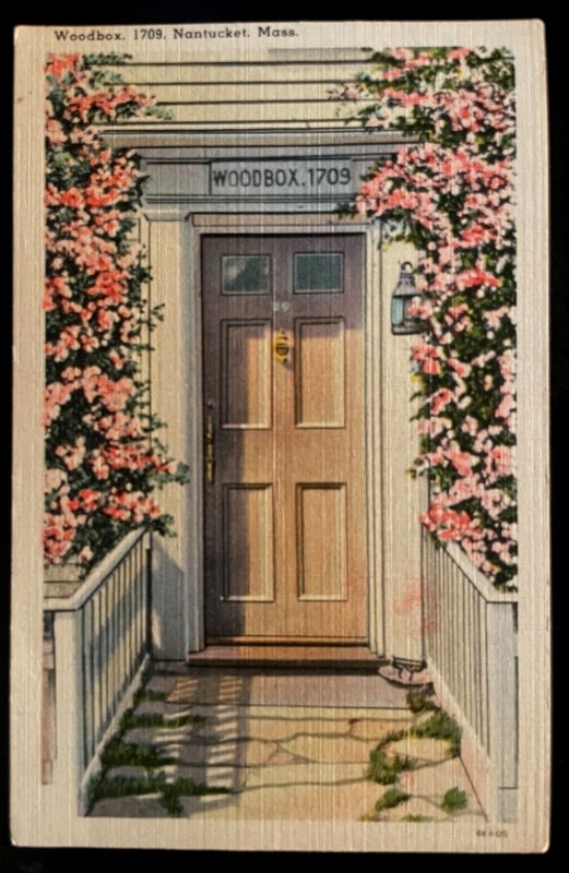 Vintage Postcard 1948 Woodbox Inn Door, Nantucket, Massachusetts (MA)