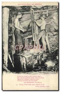 Postcard Old Mine Miners Mining Drilling & # 39A of mine to shoot the rock TOP