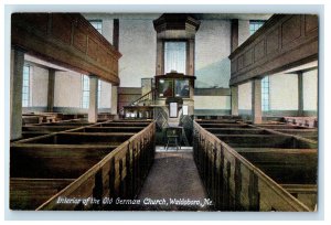 c1910 Interior of the Old German Church, Waldoboro Maine ME Unposted Postcard 