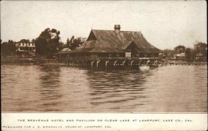 LAKEPORT CALIFORNIA CA Benvenue Hotel Clear Lake Pavilion Vintage Postcard