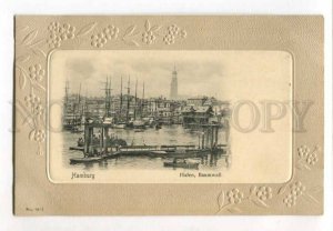 401193 GERMANY HAMBURG ART DECO Vintage embossed postcard