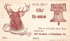 J94/ Interesting Postcard Elks Fraternity B.P.O.E. Philadelphia Pa Reunion 267