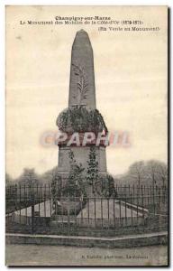 Old Postcard Army War of 1870 Champigny sur Marne Monument mobile Cote d & # ...