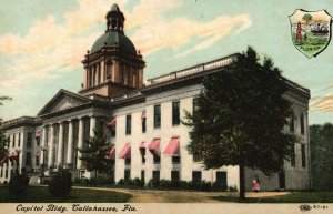 Vintage Postcard 1918 Capital Building Tallahassee FL Florida