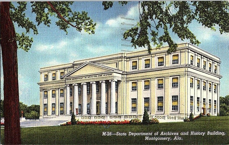 State Dept. Archives History Building Montgomery AL Postcard Standard View Card 