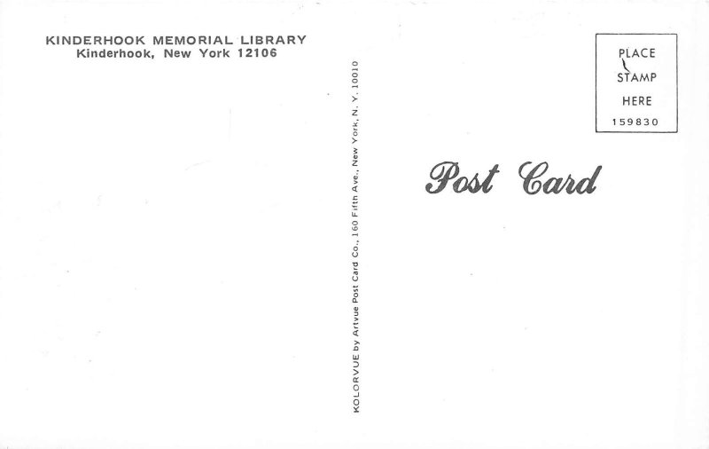 Kinderhook New York 1960s Postcard Kinderhook Memorial Library 