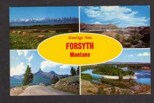 MT Greetings FORSYTH MONTANA Postcard PC Multi View