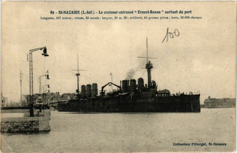 CPA ST-NAZAIRE Le Croiseur-cuirassé ERNEST-RENAN (864365)