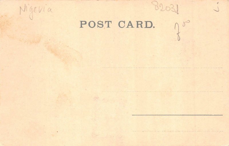 Nigeria Lagos group of native dancers ethnic vintage postcard