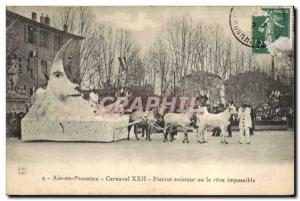 Old Postcard Carnival XXII Aix en Provence Pierrot aviator or impossible drea...