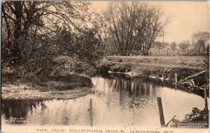 The Old Swimming Hole, Groton NY c1907 Vintage Postcard J61