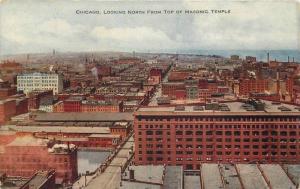 Birdseye C-1910 Chicago Illinois Masonic Temple Hammon postcard 9723