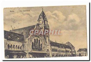 Metz Old Postcard Der Bahnhof (train station)