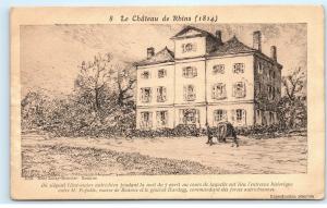 *Chateau de Rhins Castle Le Coteau France Artist Drawing Vintage Postcard C49