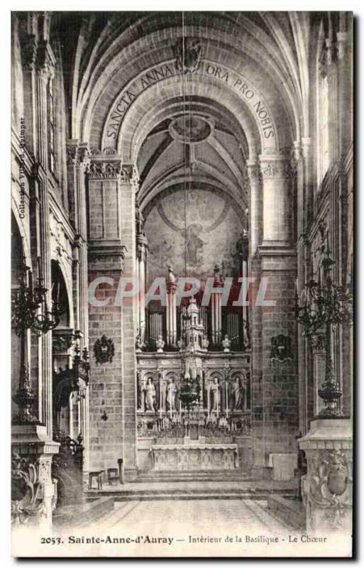 Old Postcard Sainte Anne d Auray Interior of the Basilica Organ The Choir