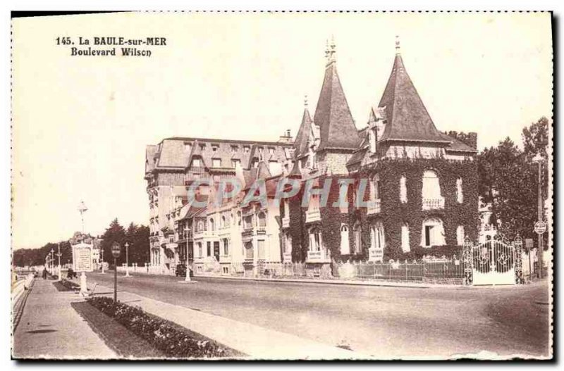 Old Postcard La Baule Sea Boulevard Wilson