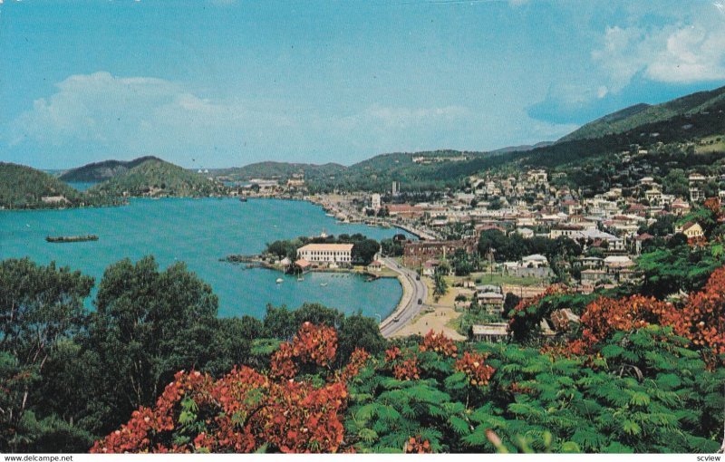 ST. THOMAS, Virgin Islands, PU-1944; Charlotte Amalie Harbor As Seen From Blu...