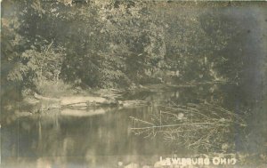 Lewisburg Ohio Creek roadside RPPC Photo Postcard 22-1325