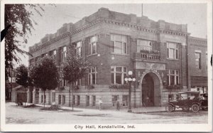 City Hall Kendallville Indiana IN Automobile Unused Auburn Litho Postcard H29