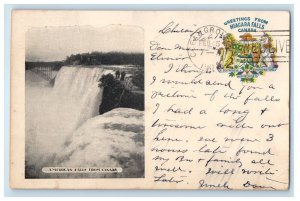 1904 American Falls, Greetings from Niagara Falls Canada Posted Postcard