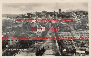 Italy, Perugia, RPPC, Panorama View Of City, Photo