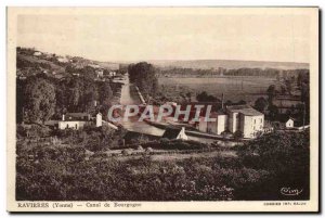 Old Postcard Ravieres Burgundy Canal