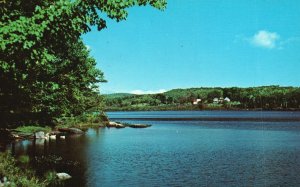 Postcard Long Pond Livermore Falls Androscoggin County ME Eastern Illustrating