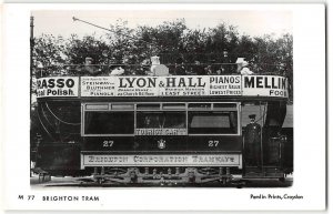 c1950s Repro RPPC BRIGHTON TRAM Lyon & Hall England Photo Vintage Postcard