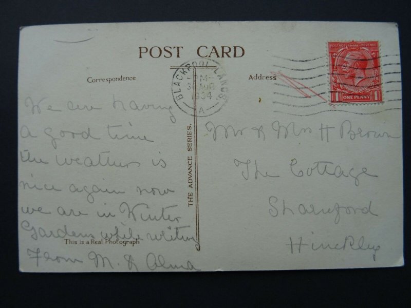 Lancashire BLACKPOOL Blue Bird MESSAGE OF LOVE c1934 RP Postcard by F. Field