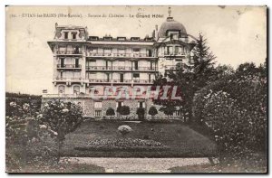 Old Postcard Evian les Bains Source Chatelet The grand hotel