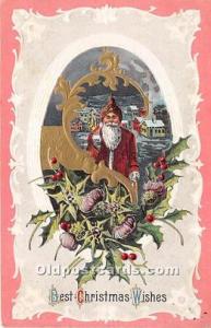 Santa Claus Christmas 1916 light marking on card right bottom corner