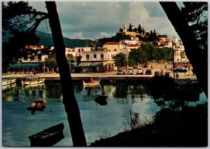 Skiathos - Partial View Greece Buildings Boats and Ships Buildings Lake Postcard