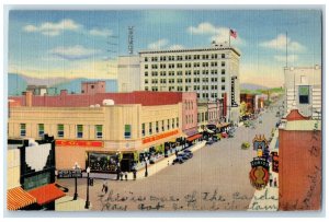 1943 Central Avenue And Fourth Street Albuquerque New Mexico NM Flags Postcard