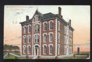 LIBERTY MISSOURI WILLIAM JEWELL COLLEGE ELY HALL VINTAGE POSTCARD STOVER MO.