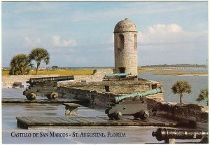Castillo De San Marcos, Cannons, St. Augustine, Florida, 1986 Chrome Postcard