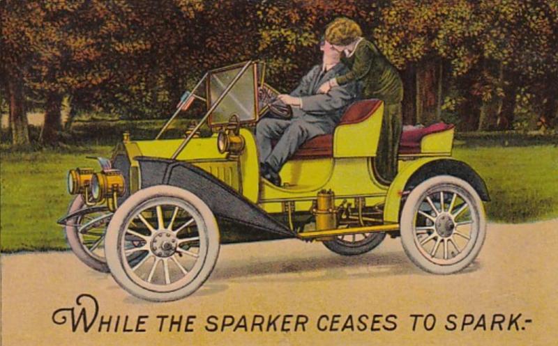 Romantic Couple In Car While The Sparker Ceases To Spark