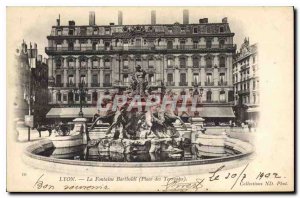 Old Postcard Lyon Fontaine Bartholdi (Place Bellecour)