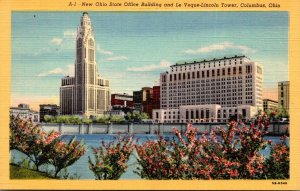 Ohio Columbus New Ohio State Office Building and Le Veque-Lincoln Tower Curteich