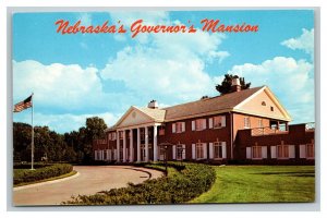 Vintage 1960's Postcard Nebraska's Governor's Mansion & Grounds Lincoln NE